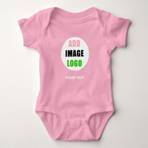 Company Professional Editable Business Logo Pink Baby Bodysuit