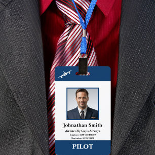 Company Professional Photo ID Security Pilot Badge