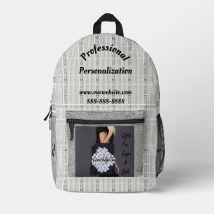 Company Promotional Logo or QR Code Stone Pattern Printed Backpack