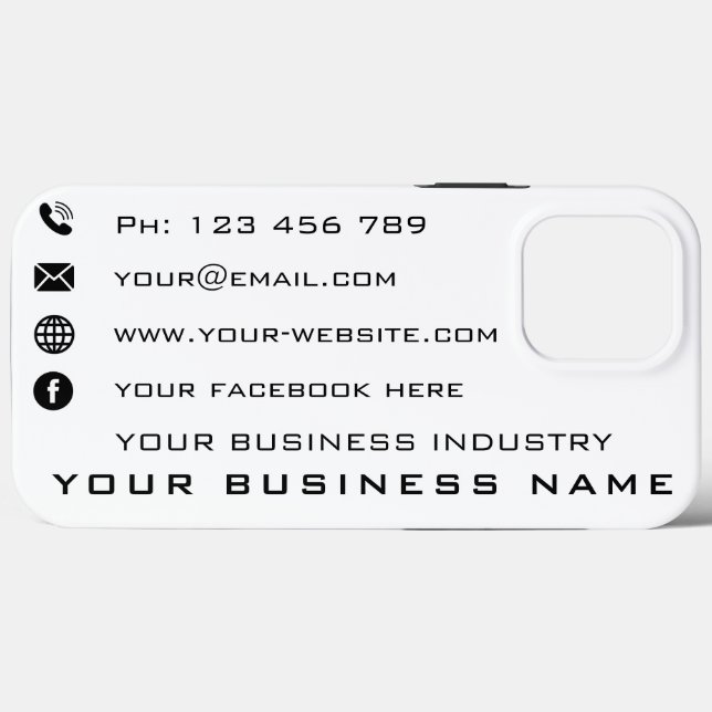 Company Promotional Personalised Business Card Case-Mate iPhone Case (Back (Horizontal))