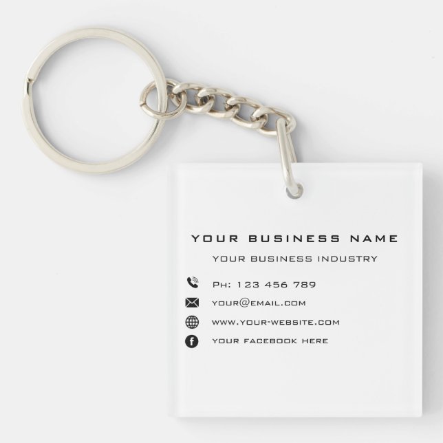 Company Promotional Personalised Keychain Example (Front)