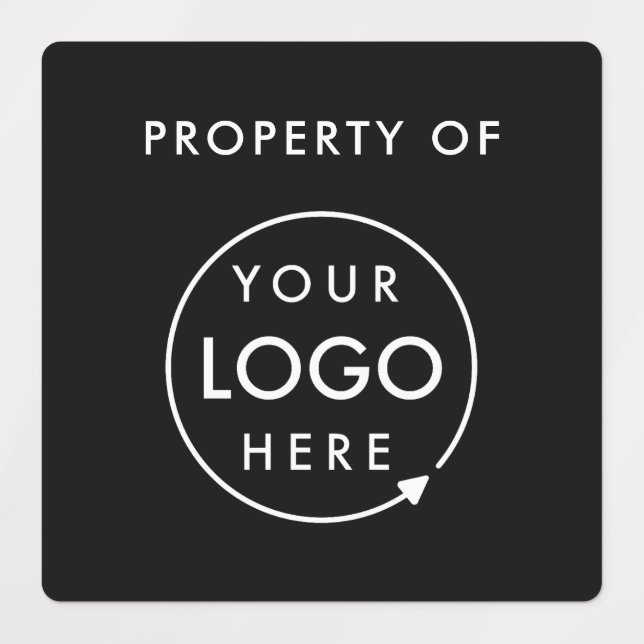 Company Property of Logo | Black Asset Tag (Design 1)