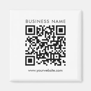 Company QR Code Logo Text Custom Template Square Magnet