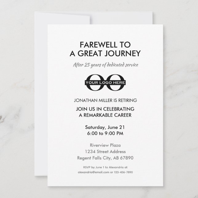 Company Retirement Celebration Invitation (Front)