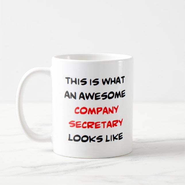 company secretary, awesome coffee mug (Left)