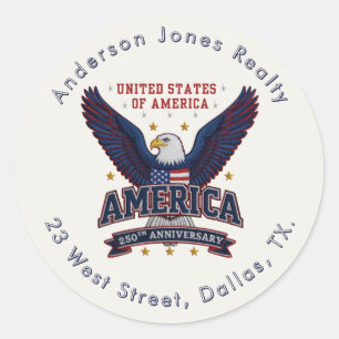 Company Souvenir Style Custom 250th Classic Round Sticker