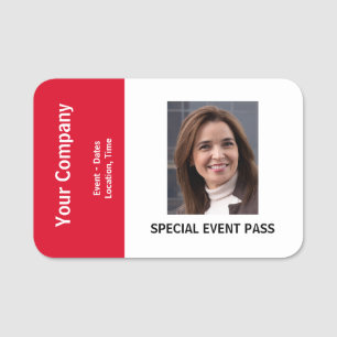 Company Special Event Name Tag Badge with Photo