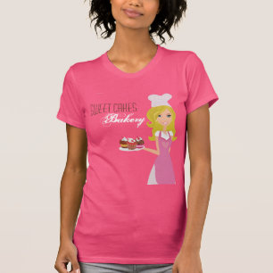 Company T-Shirt Blonde Baker Pink Brown Cup Cakes
