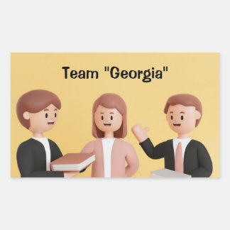 Company Team Personalised Group Participant Rectangular Sticker