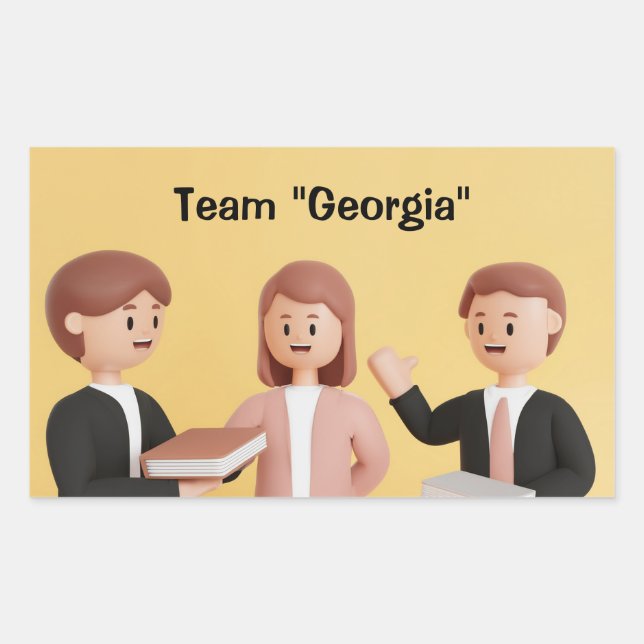 Company Team Personalised Group Participant Rectangular Sticker (Front)