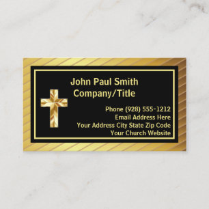 Company Title Classy Gold Cross And Black Business Card