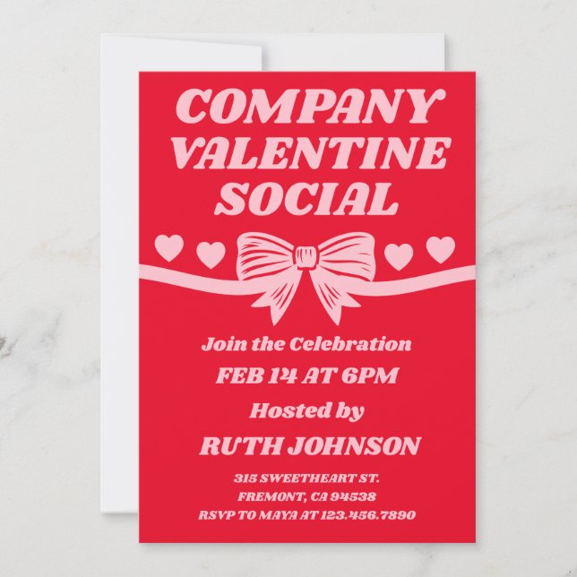 Company Valentine Social Invitation (Front)