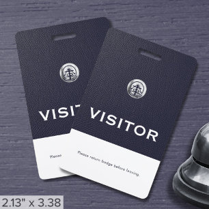 Company Visitor Badge with Silver Logo ID Badge
