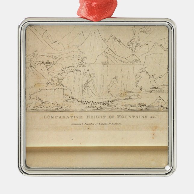 Comparative Height of Mountains Metal Tree Decoration (Front)