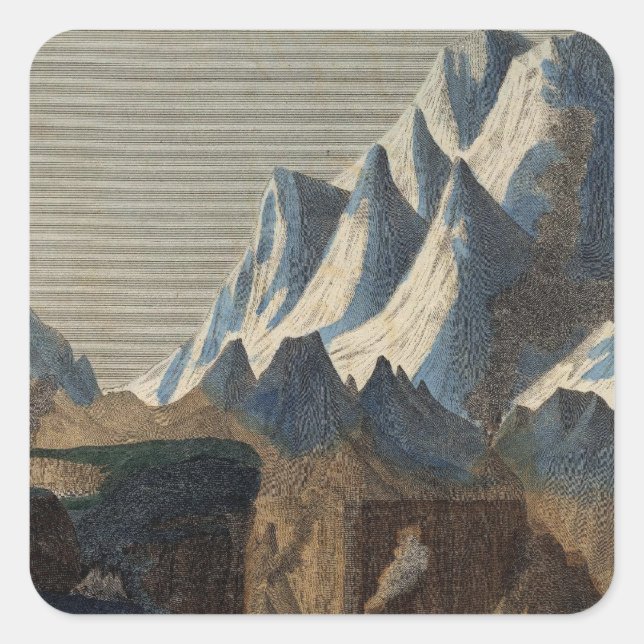 Comparative Height of the Principal Mountains Square Sticker (Front)