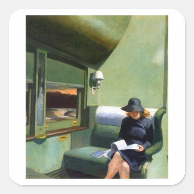 Compartment C Car Edward Hopper Square Sticker (Front)