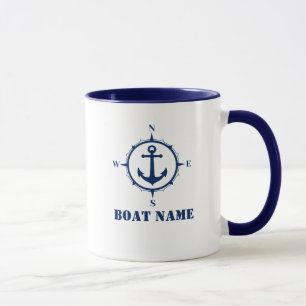 Compass Anchor Add Boat Name Mug ca0a