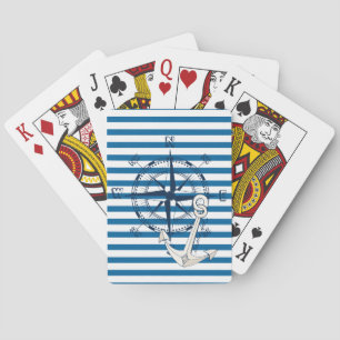 Compass and Anchor Blue and White Stripe Cards