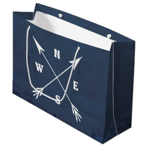 Compass arrows large gift bag