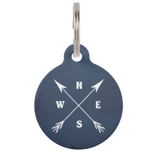 Compass arrows pet tag