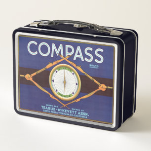 Compass Brand Metal Lunch Box