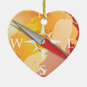 Compass Ceramic Tree Decoration