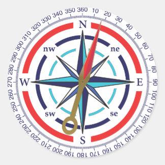 compass classic round sticker