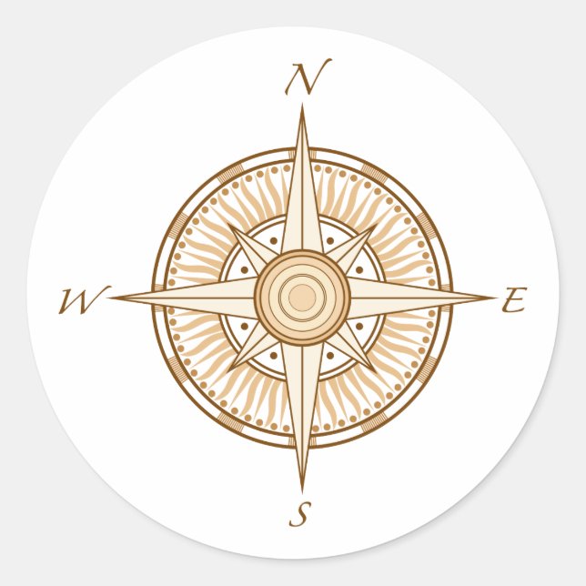Compass Classic Round Sticker (Front)
