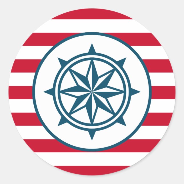 Compass Classic Round Sticker (Front)