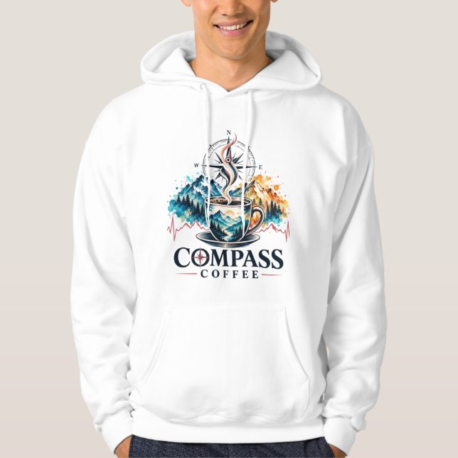 Compass Coffee Mountain Adventure Hoodie (Front)