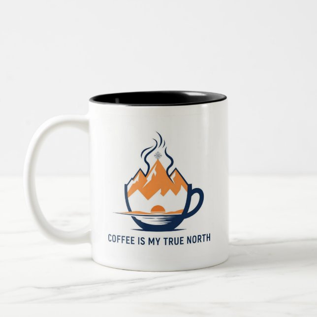 Compass Coffee – True North Adventure Two-Tone Coffee Mug (Left)