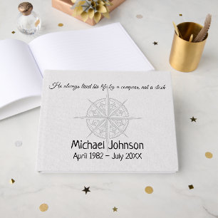 Compass Design for Memorial Service Guest Book