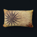 Compass Discovery Age World Map Vintage Lumbar Cushion<br><div class="desc">Vintage Maps - World Map from Exploration Age</div>