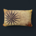 Compass Discovery Age World Map Vintage Lumbar Cushion<br><div class="desc">Vintage Maps - World Map from Exploration Age</div>