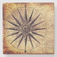 Compass Discovery Age World Map Vintage