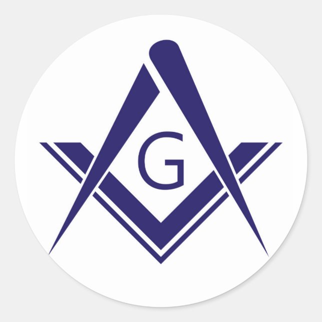 compass freemason guild mason organisation sign sy classic round sticker (Front)