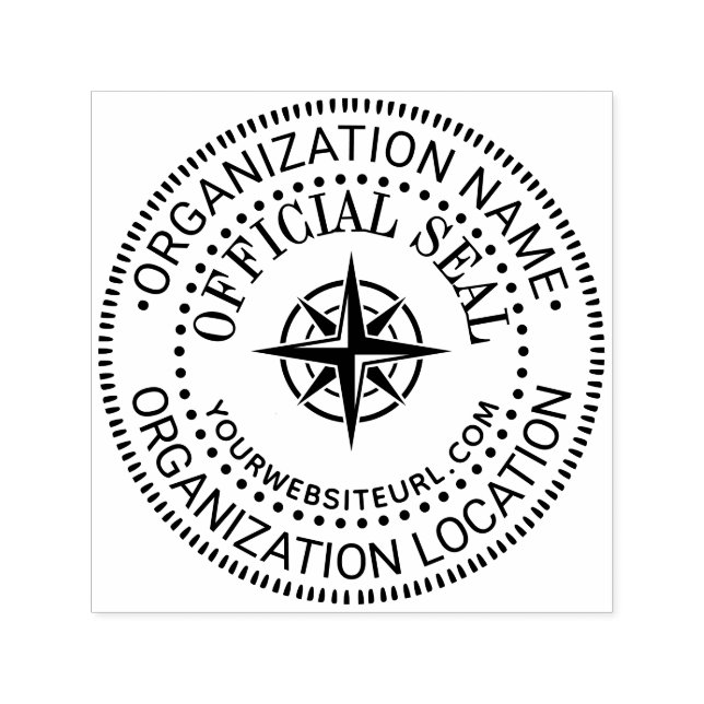 Compass Generic Custom Official Seal Name Loc URL Self-inking Stamp (Design)