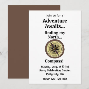 Compass Instrument Funny Adventure Awaits  Invitation