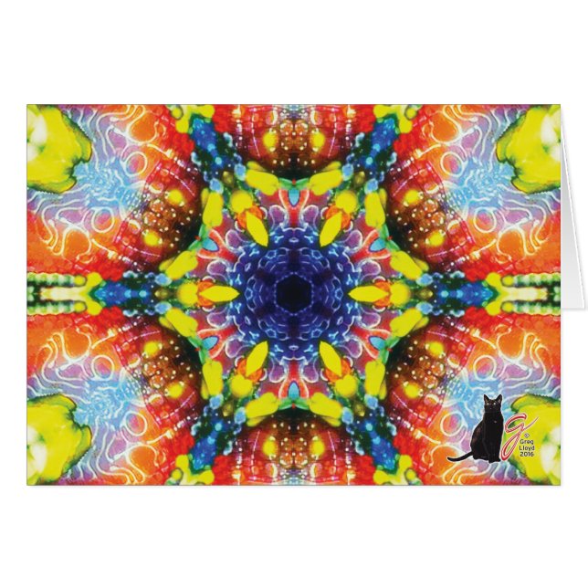 Compass Kaleidoscope Greeting Card (Front Horizontal)