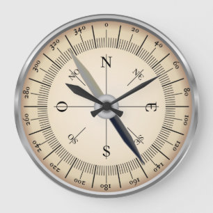 Compass Large Clock