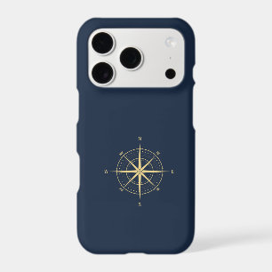 Compass Phone Case Navy Blue Gold
