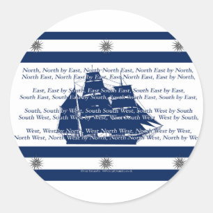 compass points classic round sticker