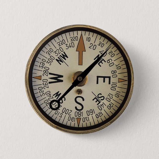 Compass Rose 1 6 Cm Round Badge (Front)