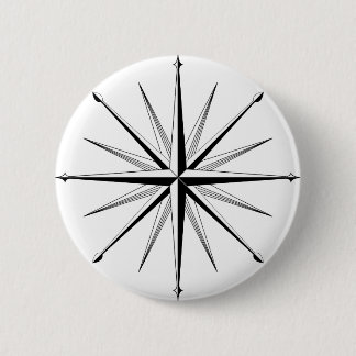 Compass Rose 6 Cm Round Badge
