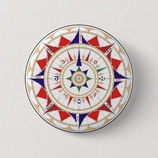 Compass Rose 6 Cm Round Badge