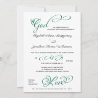 Compass Rose God is Love Christian Wedding Invitat