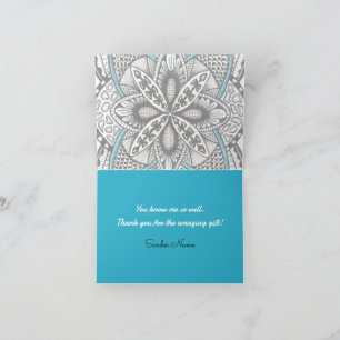 Compass Rose Hand-Drawn Doodle & Quote Thank You Card