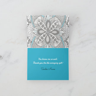 Compass Rose Hand-Drawn Doodle & Quote Thank You Card