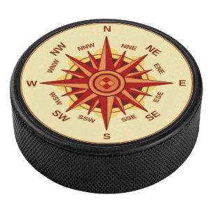 Compass Rose Hockey Puck