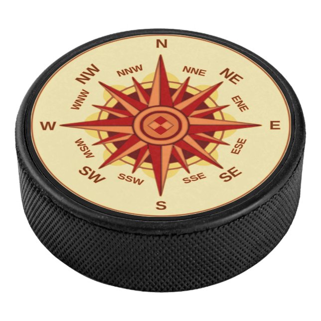 Compass Rose  Hockey Puck (3/4)